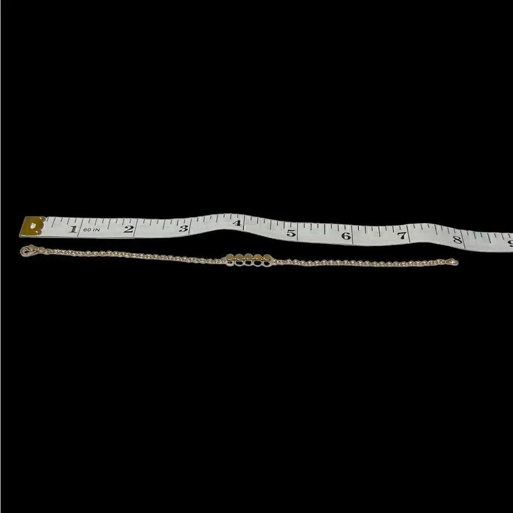 Gold Dainty Block Bracelet - Picture 2 of 3